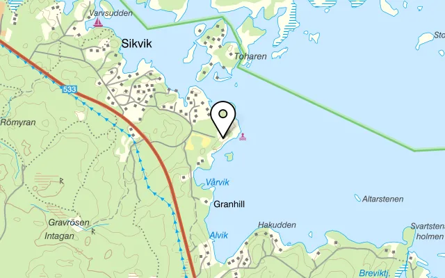 Karta som visar Peters Sjökrog i Vårvik på , 805 92 Gävle