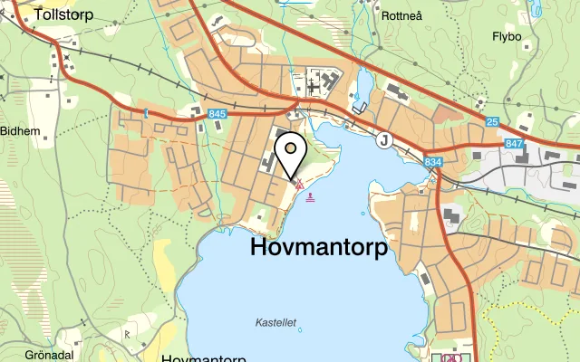 Karta som visar Gökaskratts Camping på Bruksallén 7, 365 42 Hovmantorp