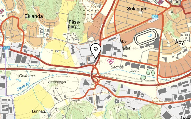 Karta som visar Ginas Bistro på 
