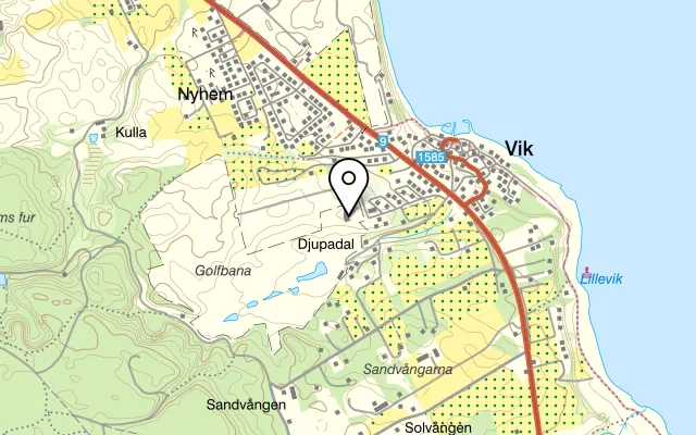 Karta som visar Djupadal
S GK på 