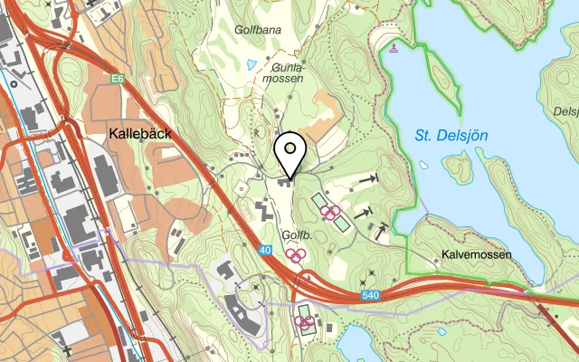 Karta som visar Delsjö Golfkrog på 