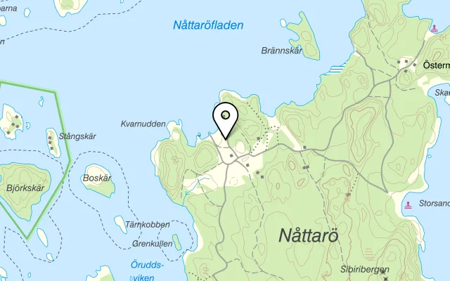 Karta som visar Nåttarö krog på 