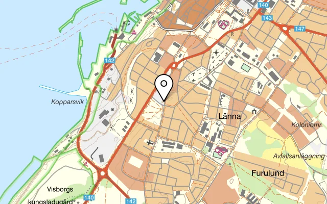 Karta som visar Tallunden Pizzeria på 