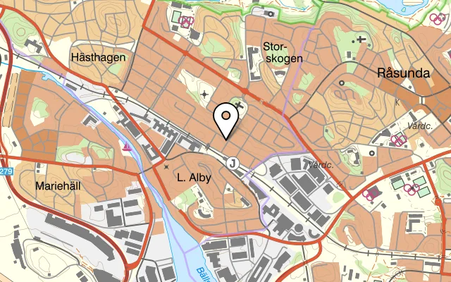 Karta som visar Maxos Sundbyberg på 
