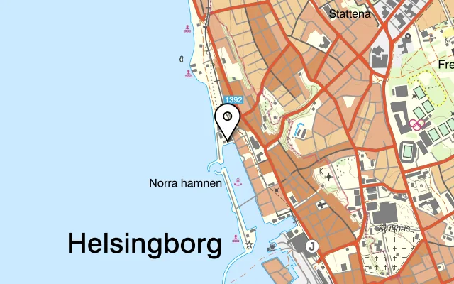 Karta som visar Pub Ro på 