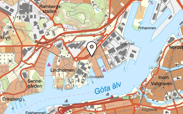 Karta som visar Dunder Döner - Lindholmen på Lindholmsallén 36, 417 53 Göteborg, Sweden