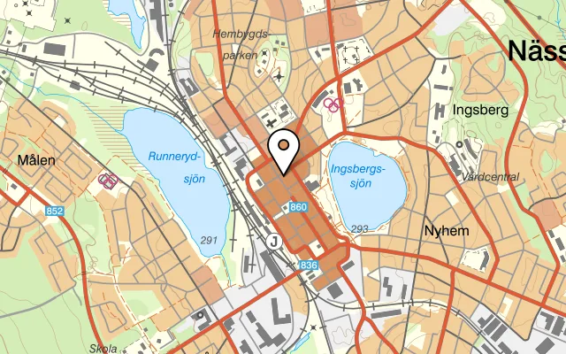 Karta som visar NordBite Döner på 
