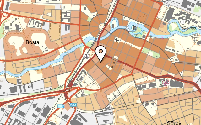 Karta som visar Scandic Grand Örebro på Fabriksgatan 21-23, 702 23 Örebro, Sweden