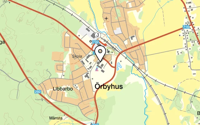 Karta som visar Gullans i Örbbyhus på 