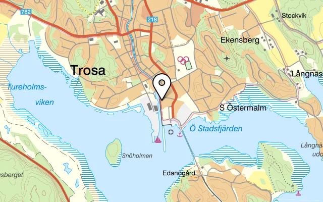 Karta som visar La Aduana - Trosa Hamn på 