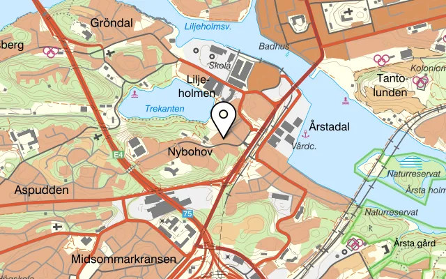 Karta som visar Cafe Blanche på Liljeholmstorget, 117 63 Stockholm, Sweden