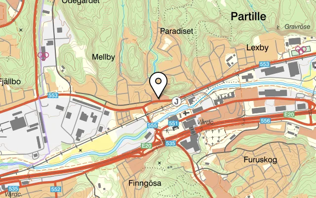 Karta som visar Mangiare Ristorante på Paradisvägen 2, 433 31 Partille, Sweden