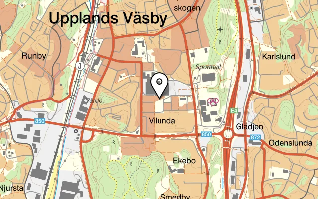 Karta som visar PakSvensk Hus på 