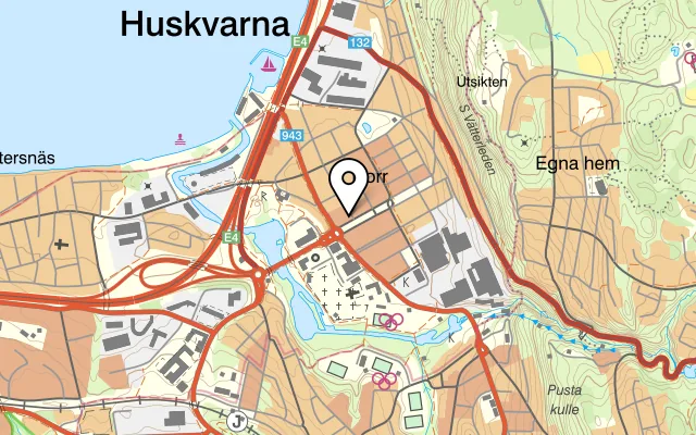 Karta som visar Tiger's Burger på Erik Dahlbergsgatan 26, 561 32 Huskvarna, Sweden