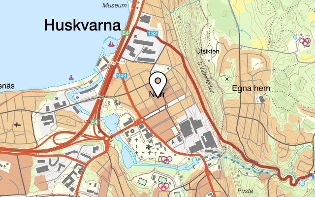 Karta som visar Matboden i Huskvarna på Drottninggatan 25, 561 32 Huskvarna, Sweden