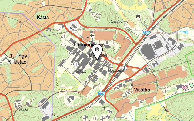 Karta som visar Novum Kitchen på 