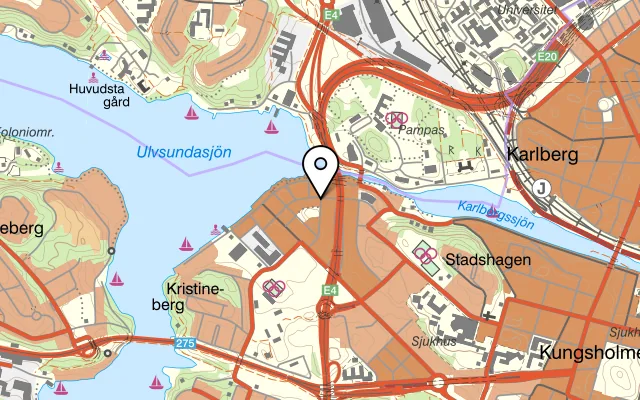 Karta som visar Ängsgläntans Gårdsbutik på Nordenflychtsvägen 87, 112 16 Stockholm, Sweden