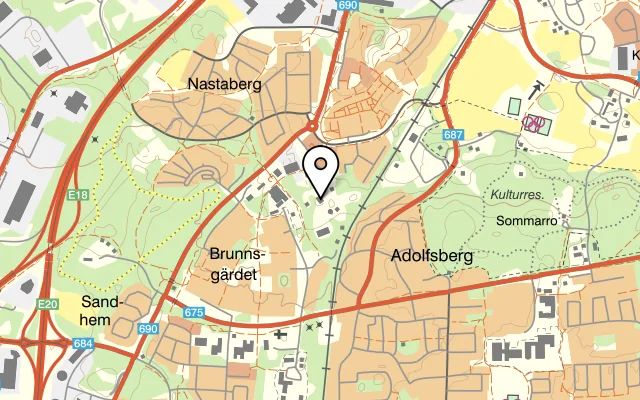 Karta som visar Svalan Konferens & Restaurang på Brunnsparken, 702 26 Örebro,, Sweden