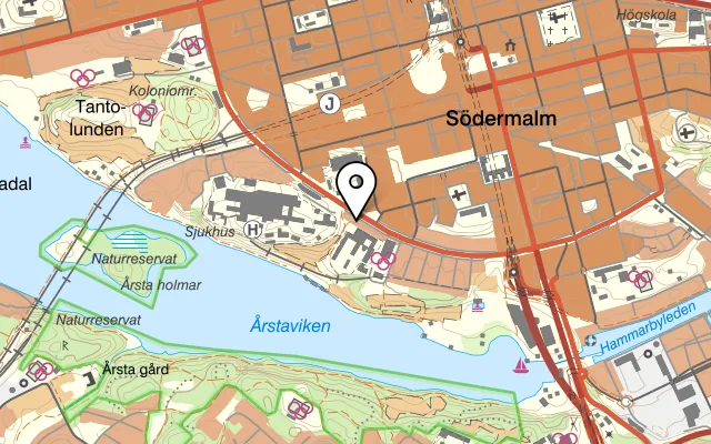 Karta som visar Parma Pizzeria på Ringvägen 56, 118 61 Stockholm, Sweden