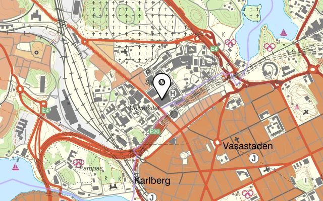 Karta som visar Livet Restaurant på Eugeniavägen 3, 171 64 Solna, Sweden