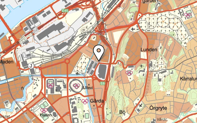 Karta som visar Pizzeria Mums | Gårda på J Sigfrid Edströms g 12, 416 48 Göteborg, Sweden