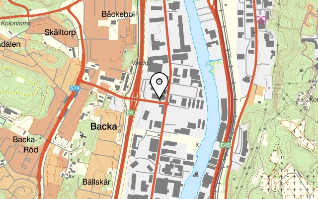 Karta som visar Nanas Restaurang på Importgatan 2d, 422 46 Hisings Backa, Sweden