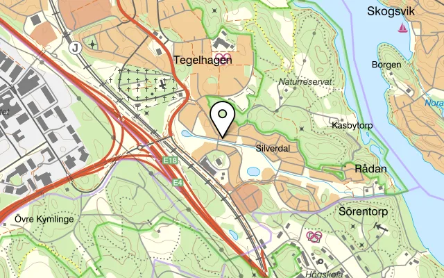 Karta som visar Silver Wok på Silverdalsvägen 11, 191 38 Sollentuna, Sweden