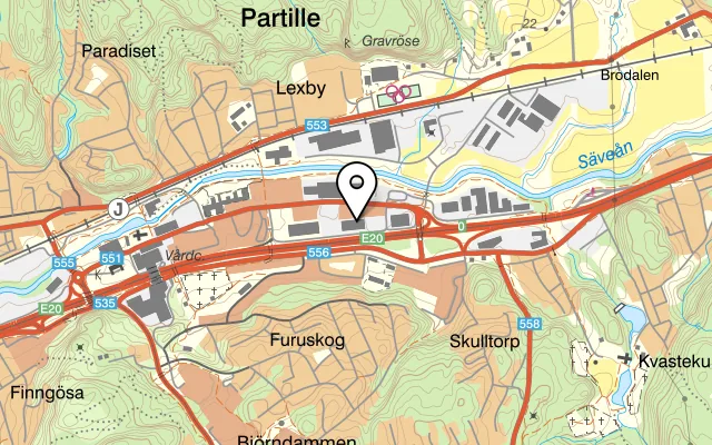 Karta som visar Dunder Döner - Partille på Portstråket 17, 433 38 Partille, Sweden