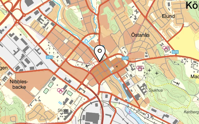 Karta som visar Fallo Italian FoodClub på Stora Gatan 3, 731 32 Köping, Sweden