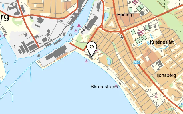 Karta som visar Brasserie Famille på Havsbadsallén 2 a, 311 42 Falkenberg, Sweden