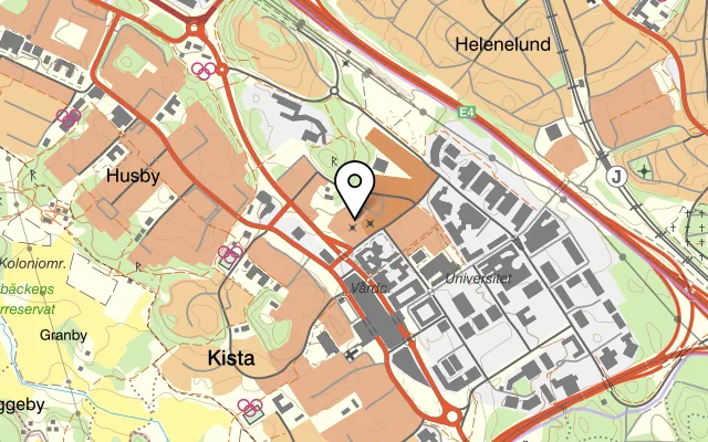 Karta som visar Volt Bistro på Borgarfjordsgatan 18, 164 40 Kista, Sweden