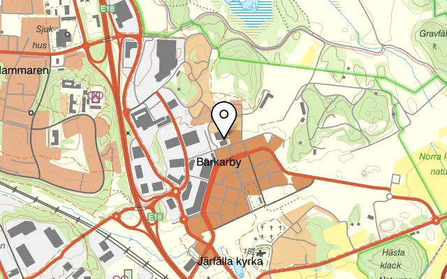 Karta som visar Restaurang Flottiljen på Korpralsvägen 55, 177 38 Barkarbystaden, Sweden
