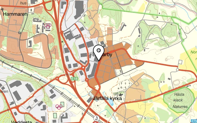 Karta som visar ICANDERs Barkarby på Majorsvägen 4B, 177 44 Järfälla, Sweden