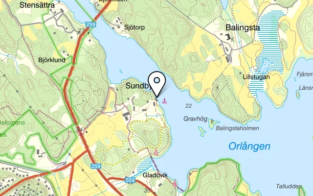 Karta som visar Sundby Gård på Sundby gårdsväg 5, 141 91 Huddinge, Sweden