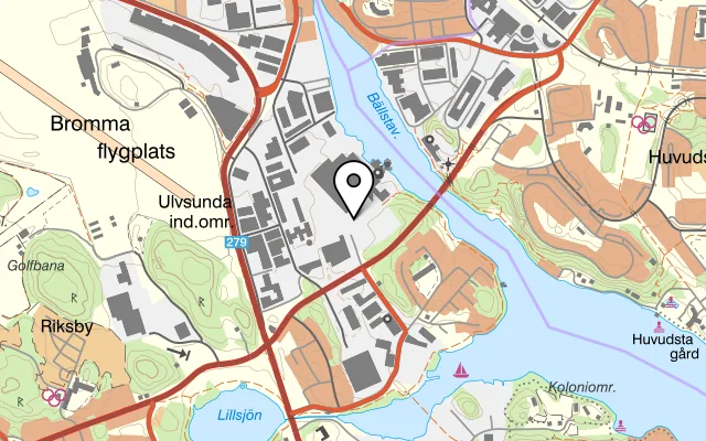 Karta som visar Minnies Thai Kitchen AB på Bryggerivägen 10, 12, 168 67 Bromma, Sweden