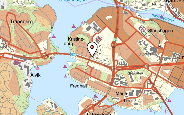 Karta som visar Golfbaren Kristineberg på Hjalmar Söderbergs väg 10B, 112 14 Stockholm, Sweden