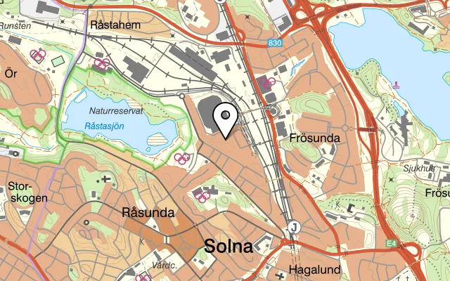 Karta som visar Fratelli på Stjärntorget 2, 169 79 Solna, Sweden