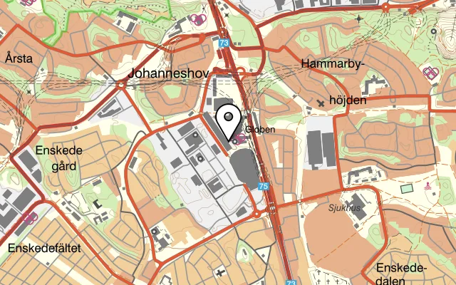 Karta som visar Keb på Arenavägen 63, 121 77 Johanneshov, Sweden