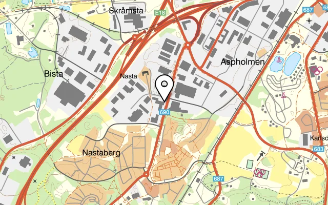 Karta som visar Matverket Örebro på Nastagatan 13, 702 27 Örebro, Sweden