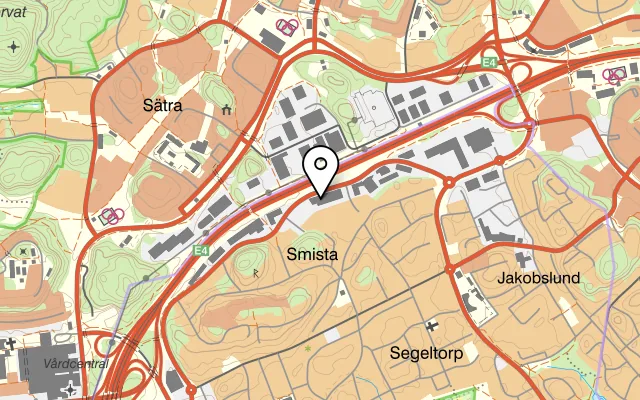 Karta som visar Smista Bistro på Smista allé 34, 141 70 Segeltorp, Sweden