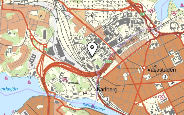 Karta som visar Eatery Campus Solna på Berzelius väg 9, 171 65 Solna, Sweden