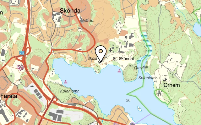 Karta som visar Nice Valley på Herbert Widmans väg 7, 128 64 Sköndal, Sweden