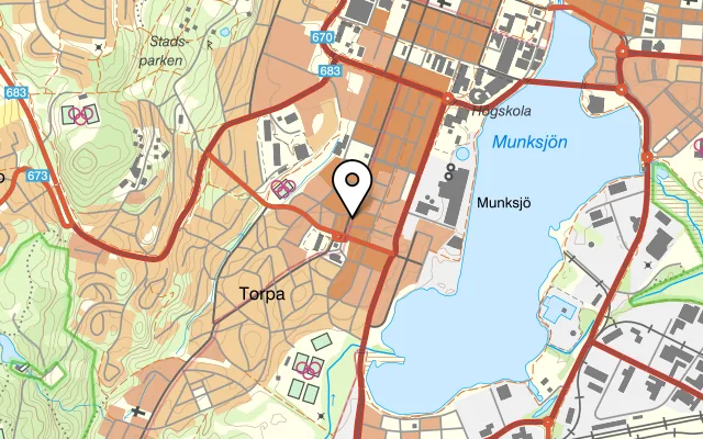 Karta som visar Shifudo Sushi - Kimbap & Asian Market på Klostergatan 65, 553 35 Jönköping, Sweden