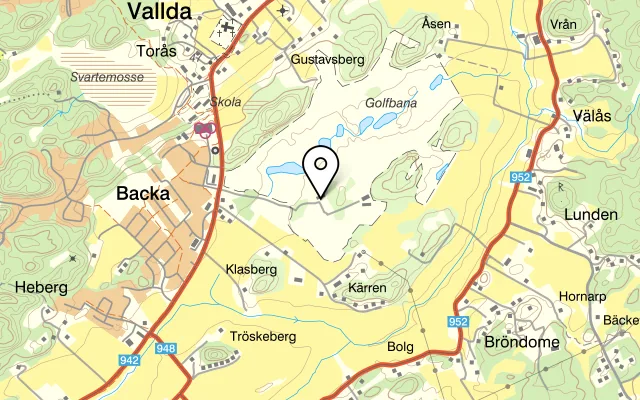 Karta som visar Restaurang Vallda på Vallda Golfväg 55, 434 90 Vallda, Sweden