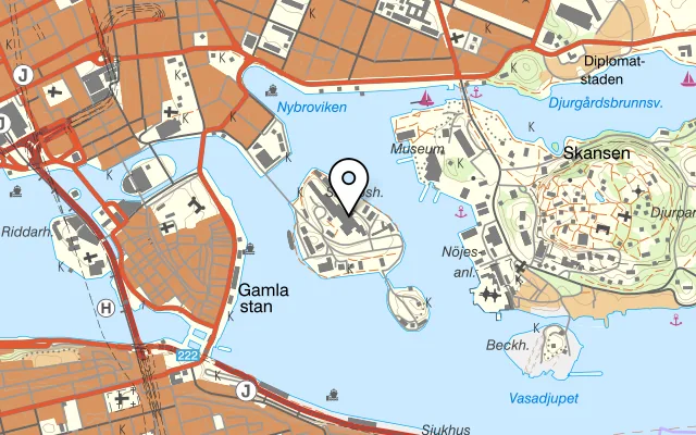 Karta som visar Restaurangen Moderna Museet på Exercisplan 2B, 111 49 Stockholm, Sweden