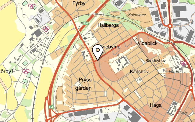 Karta som visar F-13 Pizzeria på De Geersgatan 111, 602 08 Norrköping, Sweden