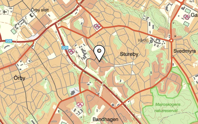 Karta som visar Zaza Pizza bar & kök på Bäckaskiftsvägen 7, 122 42 Enskede, Sweden
