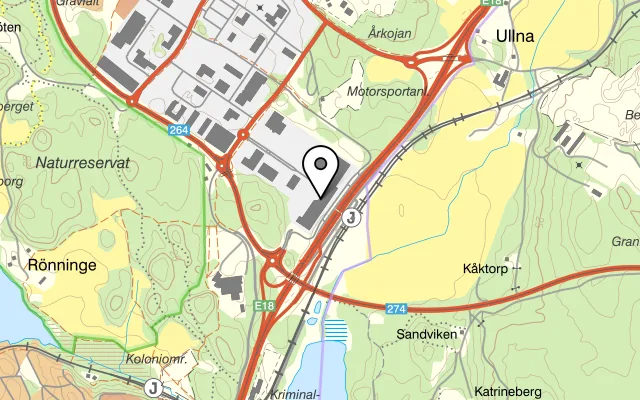 Karta som visar GREKISKA grill & bar på Saluvägen 10, 187 66 Täby, Sweden