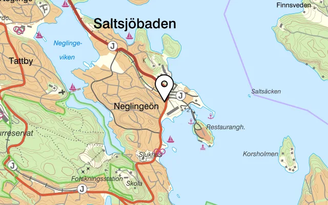 Karta som visar Saltlake Bake and Food på Gamla skolvägen 36, 133 35 Saltsjöbaden, Sweden