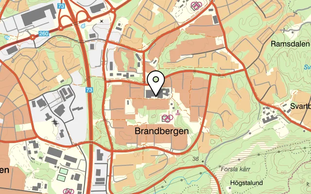 Karta som visar Taste Of Punjab på Jungfruns gata 419, 136 76 Brandbergen, Sweden
